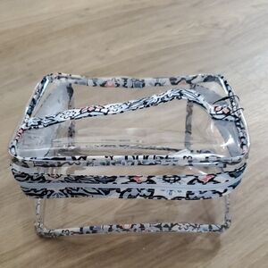 Vera Bradley Transparent Floral Cosmetic Case - Black, White, Pink